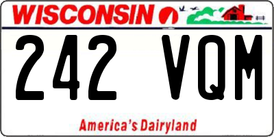 WI license plate 242VQM