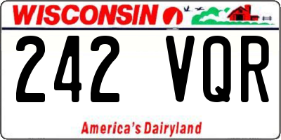 WI license plate 242VQR