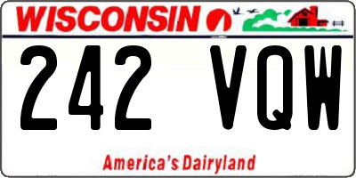 WI license plate 242VQW