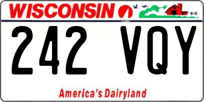 WI license plate 242VQY