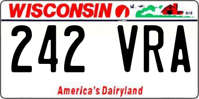 WI license plate 242VRA