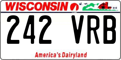WI license plate 242VRB