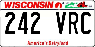 WI license plate 242VRC