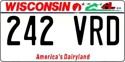 WI license plate 242VRD