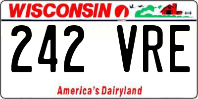 WI license plate 242VRE