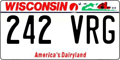 WI license plate 242VRG