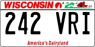 WI license plate 242VRI