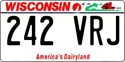 WI license plate 242VRJ