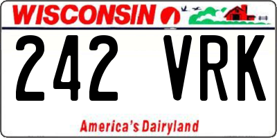 WI license plate 242VRK