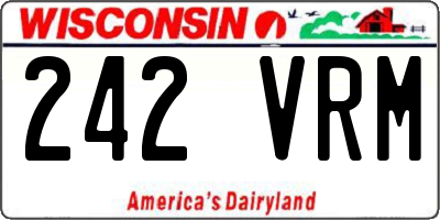 WI license plate 242VRM