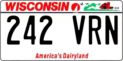 WI license plate 242VRN
