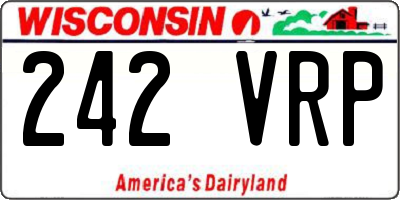 WI license plate 242VRP