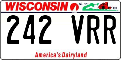 WI license plate 242VRR
