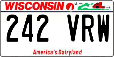 WI license plate 242VRW
