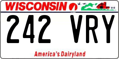 WI license plate 242VRY