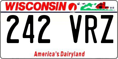 WI license plate 242VRZ