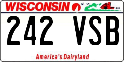 WI license plate 242VSB