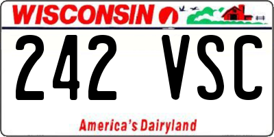 WI license plate 242VSC