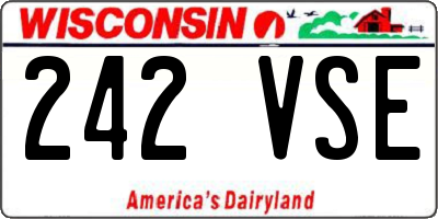 WI license plate 242VSE