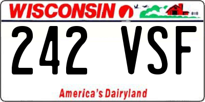WI license plate 242VSF