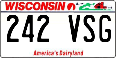 WI license plate 242VSG