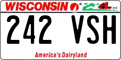 WI license plate 242VSH