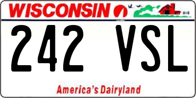 WI license plate 242VSL