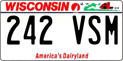 WI license plate 242VSM