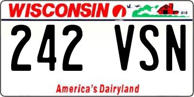 WI license plate 242VSN