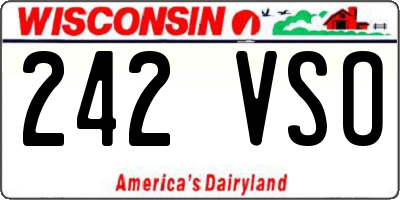 WI license plate 242VSO