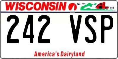 WI license plate 242VSP