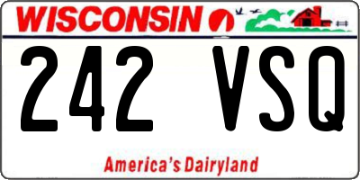 WI license plate 242VSQ