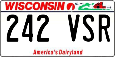 WI license plate 242VSR
