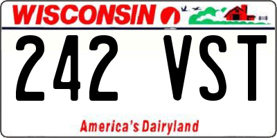 WI license plate 242VST