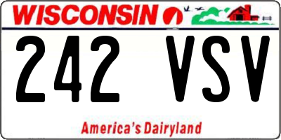 WI license plate 242VSV