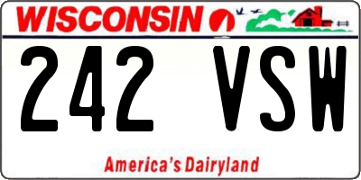 WI license plate 242VSW