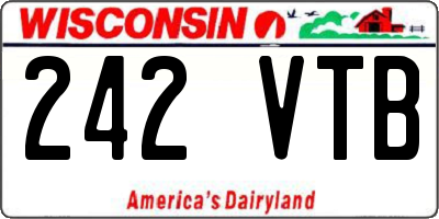 WI license plate 242VTB