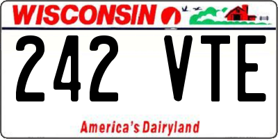 WI license plate 242VTE