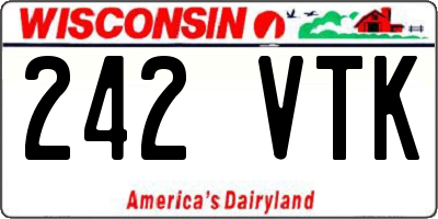 WI license plate 242VTK