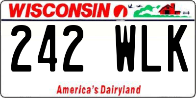WI license plate 242WLK