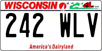 WI license plate 242WLV