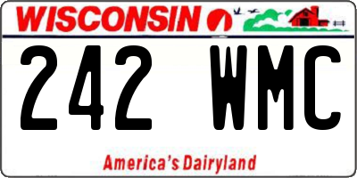 WI license plate 242WMC