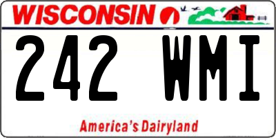 WI license plate 242WMI