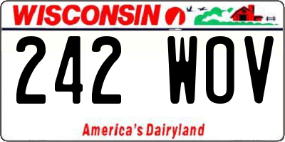 WI license plate 242WOV
