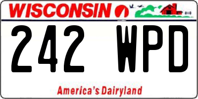WI license plate 242WPD