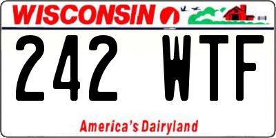 WI license plate 242WTF