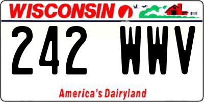 WI license plate 242WWV