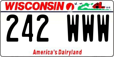 WI license plate 242WWW