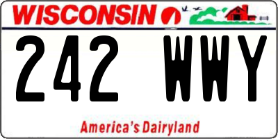 WI license plate 242WWY