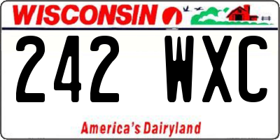 WI license plate 242WXC
